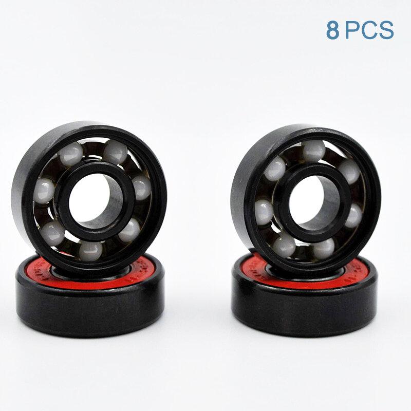 8pcs 608 2RS cuscinetto a sfere in ceramica ibrida 8*22*7mm ABEC-11 cuscinetti in miniatura per ruote da Skateboard con pattini a rotelle ad alta velocità