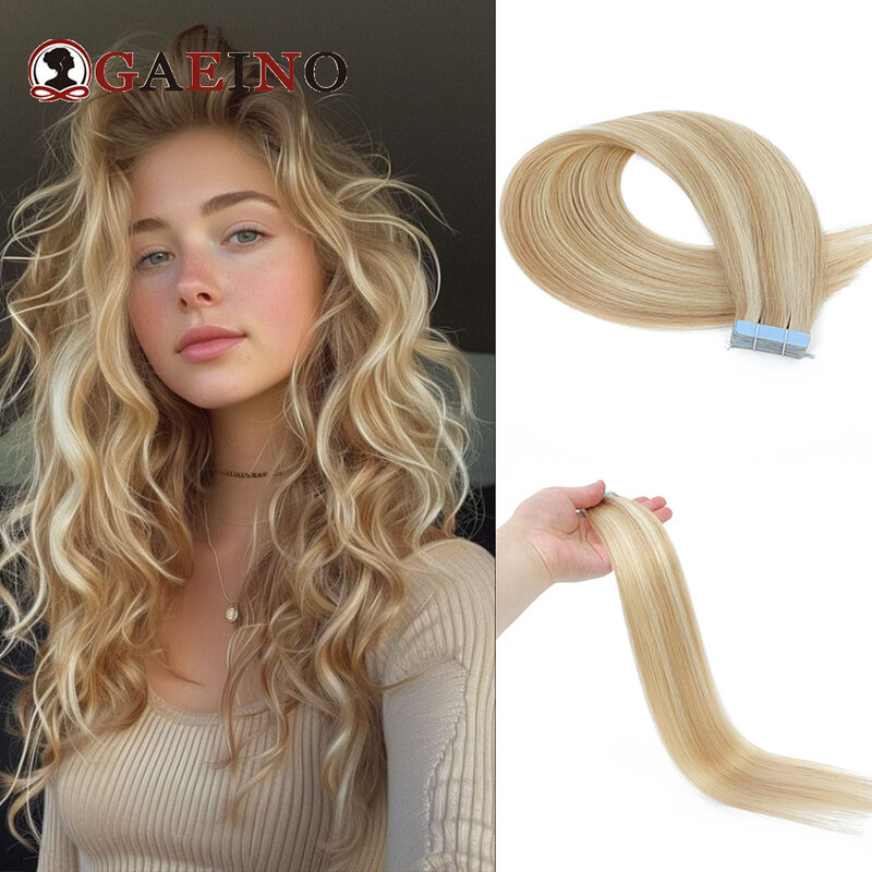Tape In Hair Extensions Menselijk Haar Echt Natuurlijk Haar Europese Rechte Blonde Huid Inslag Lijmen Remy Hair Extension 2.0 G/stk