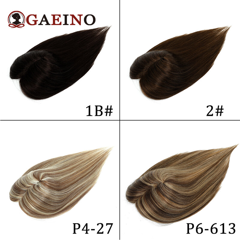 Ujung rambut lurus manusia 7x10cm, dengan poni untuk wanita, klip rambut palsu tidak terlihat Eropa dalam ekstensi rambut Hairpiece10-14"
