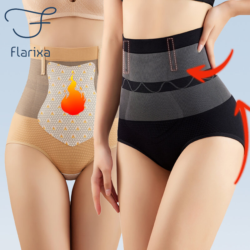 ملابس داخلية حرارية للسيدات للشتاء من Flarixa ملابس داخلية مسطحة عالية الخصر سراويل قصيرة دافئة للقصر ملابس داخلية قصيرة بدون خياطة ملابس حرارية للحمى