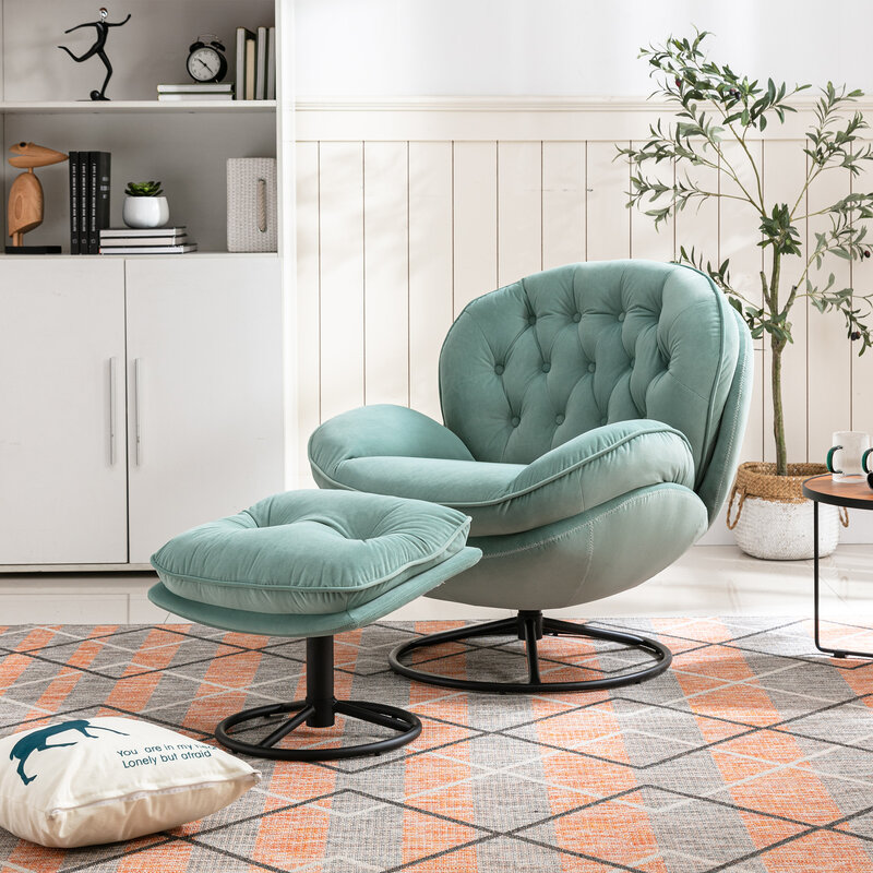 [Flash Verkauf] Lounge Stuhl Accent Stuhl TV Stuhl Wohnzimmer Stuhl Sofa mit Ottomane Mehrere Farbe [US-W]