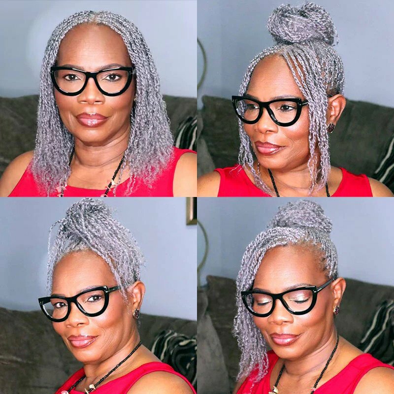 50 G/stk Braziliaanse Grijze Kleur Remy Hair Afro Kinky Bulk Human Hair Extensions Voor Vrouwen Vlechten Dreadlock Haar #2 #4 99j