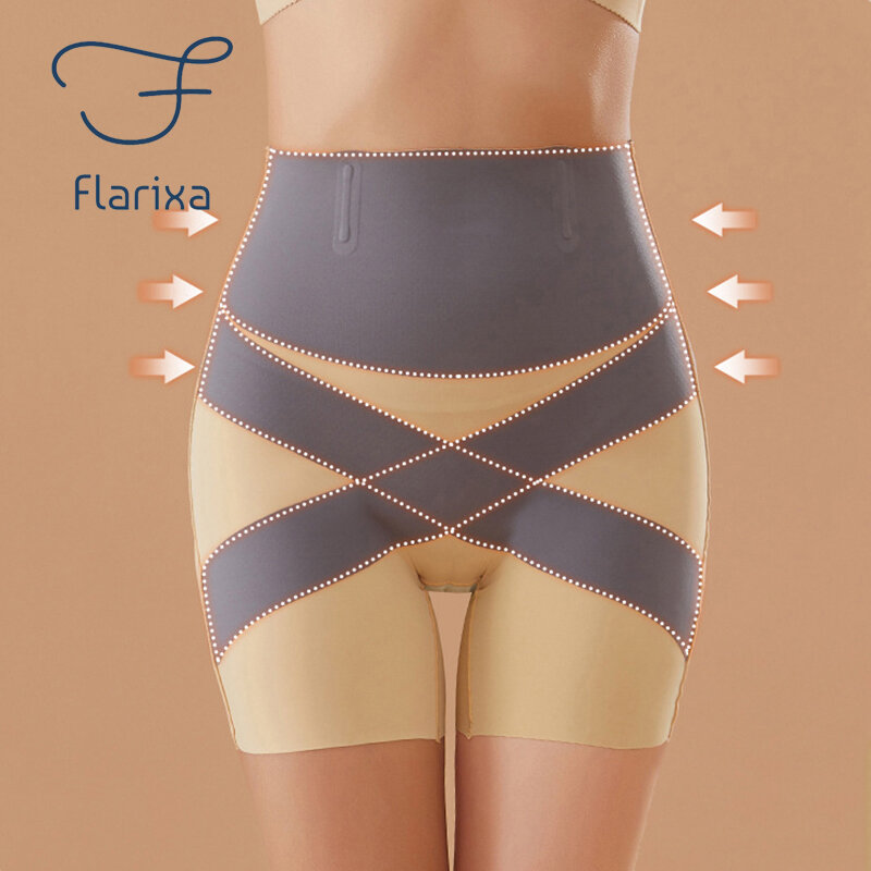 Flarixa سلس عالية الخصر شقة البطن تشكيل سراويل داخلية مدرب خصر محدد شكل الجسم البطن ملابس داخلية للتنحيل الملاكمين سلامة السراويل