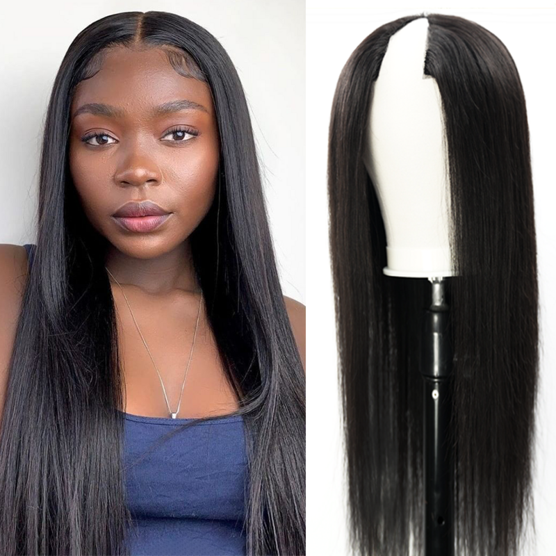 30 34Inch Straight Wigs Cheap V Part Wig Brazilian Human Hair Wigs For Women Virgin Hair Glueless Wig 250 Density On Sale