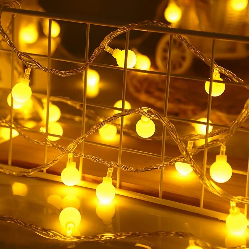 Guirxiété lumineuse boule LED dégradée extérieure, lampe d'alimentation par batterie, USB, guirxiété, mariage, vacances, chambre de vacances, décorations de Noël, 10m
