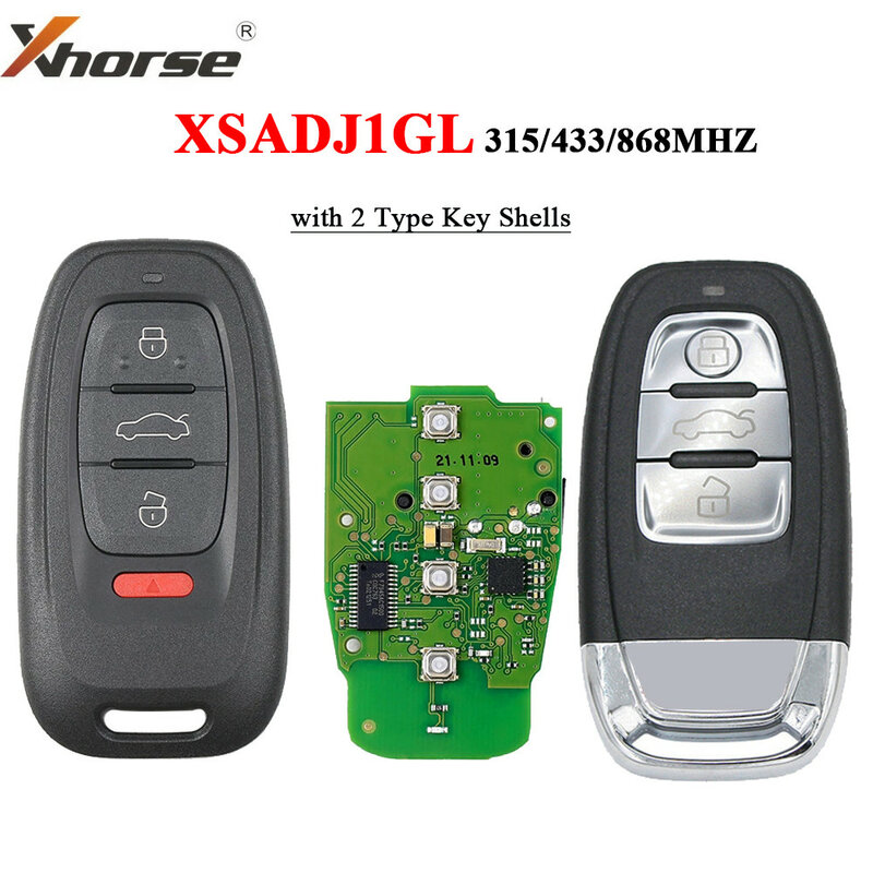 Xhorse-Clé à distance intelligente avec PCB, XSADJ1GL, VVDI 754J, adaptateur VVDI BCM2, outil de clé VDI plus, prog VVDI2, Audi A6L Q5 A4L A8L
