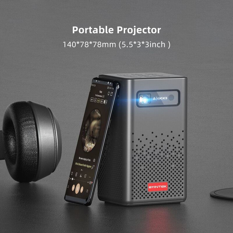 BYINTEK P20 3D 4K 시네마 1080P 스마트 안드로이드 와이파이 LED DLP 홈 시어터 야외 휴대용 미니 프로젝터, 배터리 포함