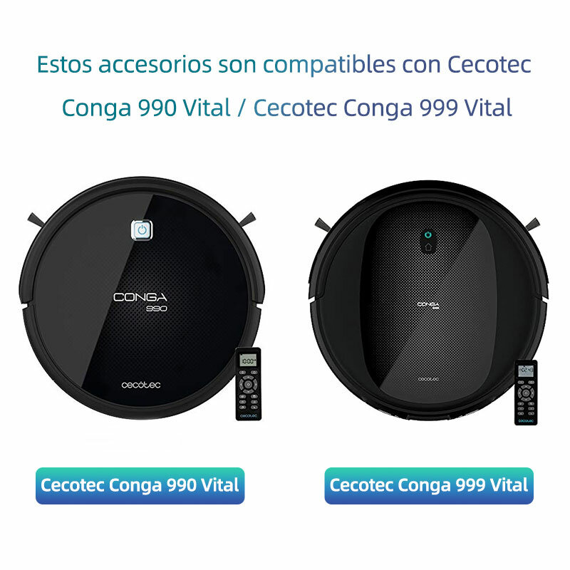 Kompatibel für Conga 990 Vital / Conga 999 Vital Roboter Staubsauger Ersatzteile Hauptseite Bürsten filter Mop Lappen
