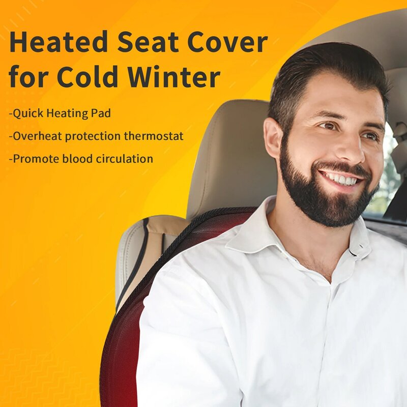 Mynt cojín de asiento con calor: funda de asiento con calefacción de invierno con calentamiento rápido para coche