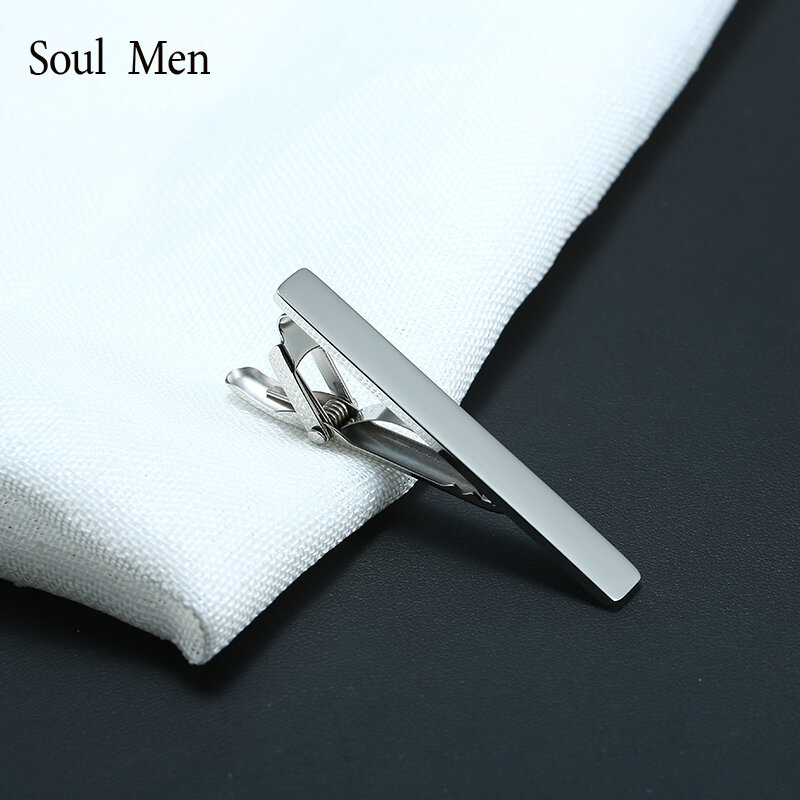 Klasyczny krawat klips dla mężczyzn ze stali nierdzewnej srebrny wysokiej jakości dzień pamięci