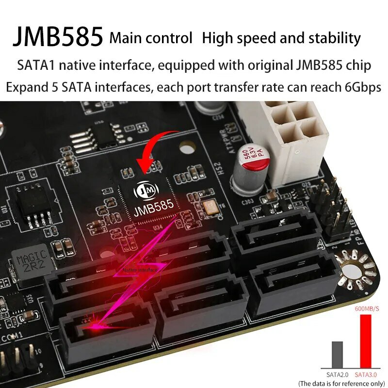 J6413 промышленная мини ITX NAS материнская плата брандмауэр маршрутизация 2 * Intel i226-V 1 * RTL8125BG 2,5G LANs 2 * NVMe 6 * SATA3.0 2 * DDR4 1 * PCIe