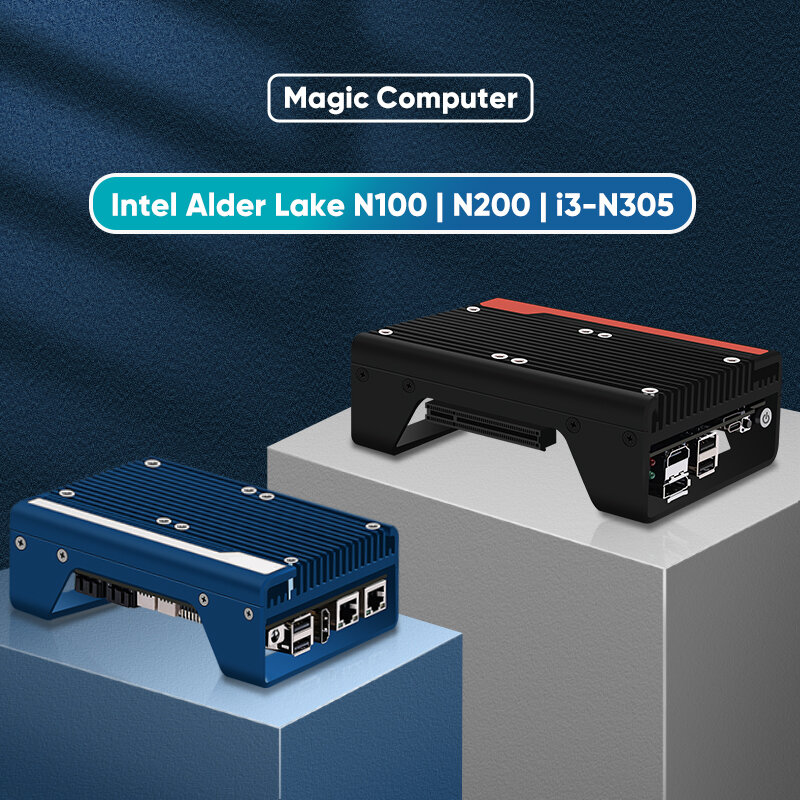 2024 Magic Multi-function Drawing /3D Printing/DIY/Soft Router Mini Pc 12th Gen Intel i3 N305 N100 Four Display 2*HDMI DP Type-C