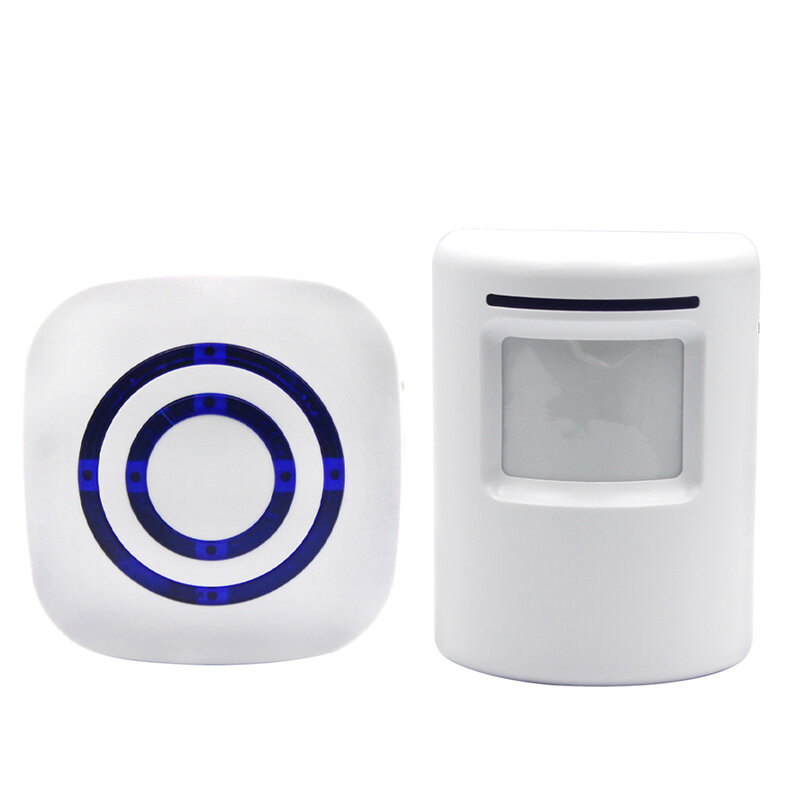 Detektor Sensor Inframerah Bel Pintu Nirkabel Kontrol Akses Sistem Alarm Plug-In Bel Pintu Rumah Masukkan Perlindungan Keamanan 38 Nada