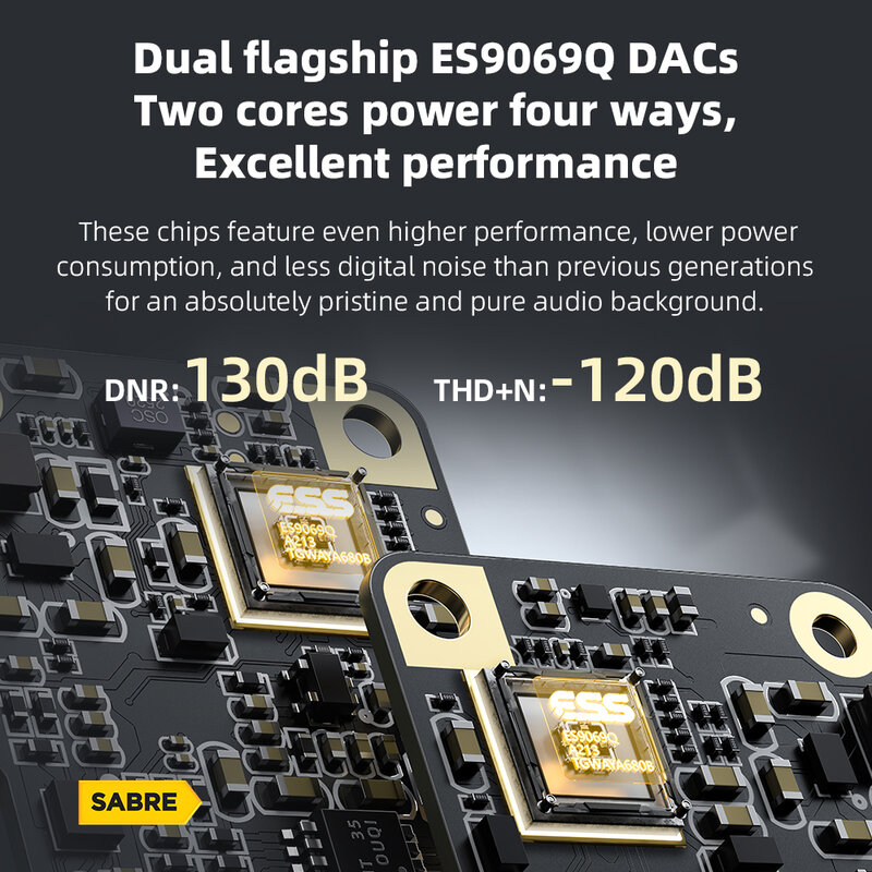 Fiio ka17 tragbarer usb dac audio hifi decoder, dual es9069q pcm768 dsd512 3.5/4,4mm ausgang für android ios mac win10