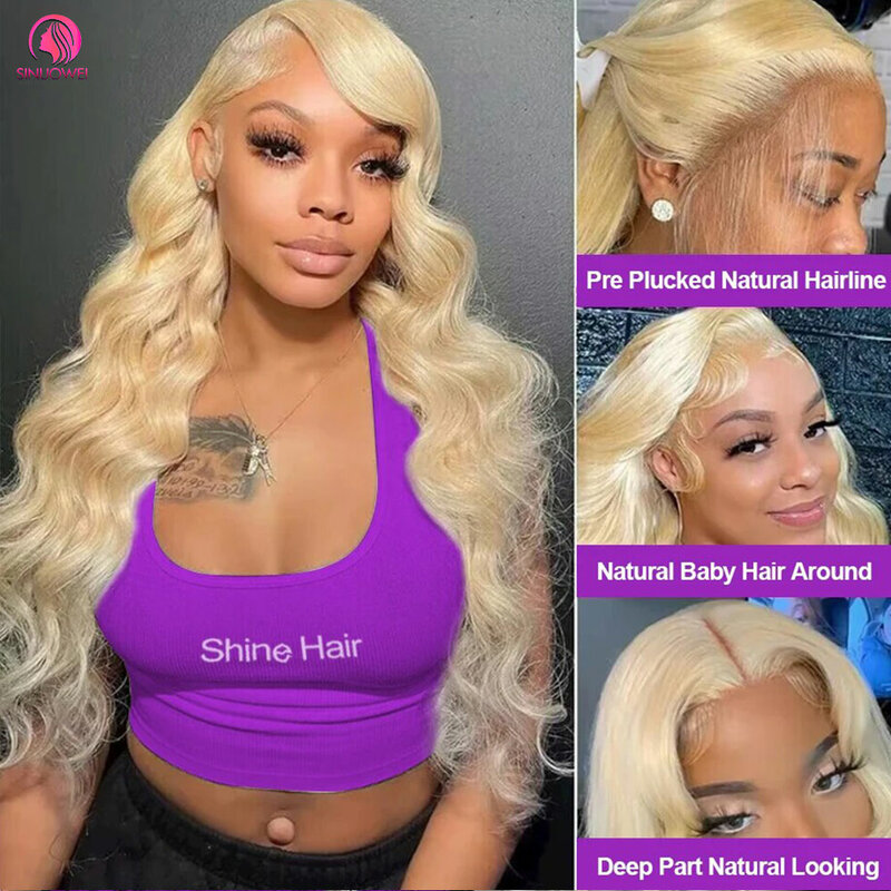 613 Peruvian Hair Wigs Body Wave Wig Honey Blonde Lace Front Wig Transparent Brazilian 14 - 30 Inch Free Shipping 180%