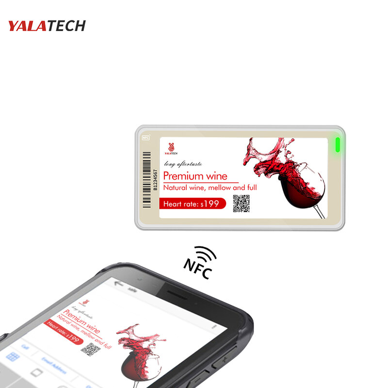 YalaTech ESL Kỹ Thuật Số E Mực Epaper NFC Giá ESL 2.13 Inch Điện Tử Kệ Nhãn Thông Minh Store