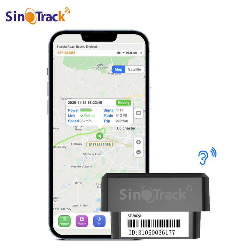 SinoTrack-ST-902A Mini OBD GPS Voice Monitor Tracker, 16PIN OBD II Plug Play, carro GSM OBD2, dispositivo de rastreamento com aplicativo gratuito