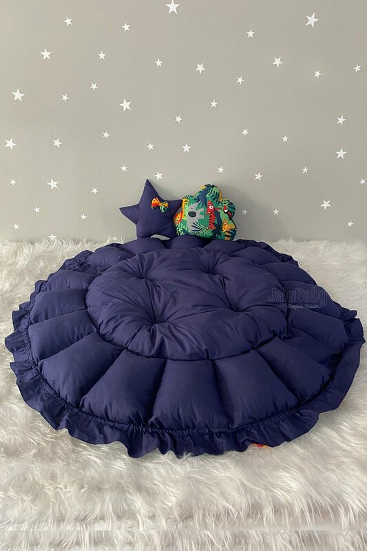 Handmade Cute Figures Openable - Closeable Play Mat with Mosquito Net Apparatus Babynest