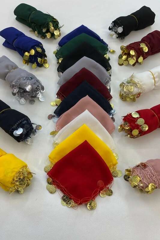 Шифоновые салфетки Halay разных цветов для невесты, модель 10 штук