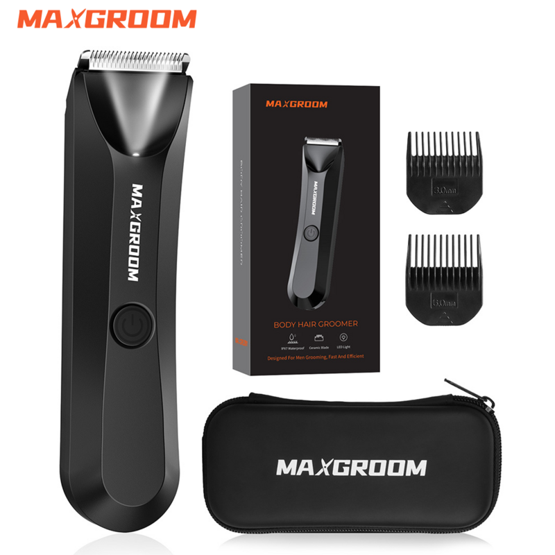 Maxgroom-maquinilla de afeitar eléctrica para hombres, recortadora de bolas para ingle púbico, cuchilla de cerámica reemplazable, resistente al agua