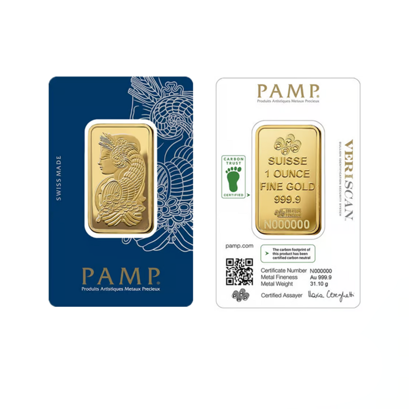 1 oz  PAMP Gold Bar Suisse Lady Fortuna Veriscan Platinum High Quality Brass Core Crafts Collectibles Decorations