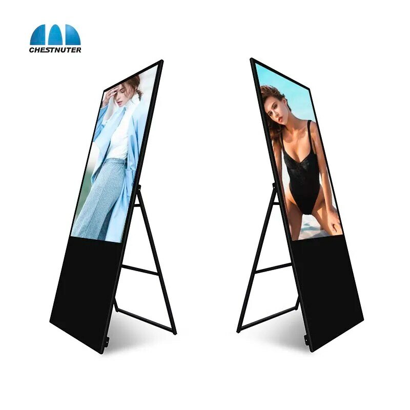 휴대용 디지털 포스터 LCD 스마트 실내 광고 플레이어 화면 디스플레이 보드, 홉 광고용 디지털 간판, 43 인치
