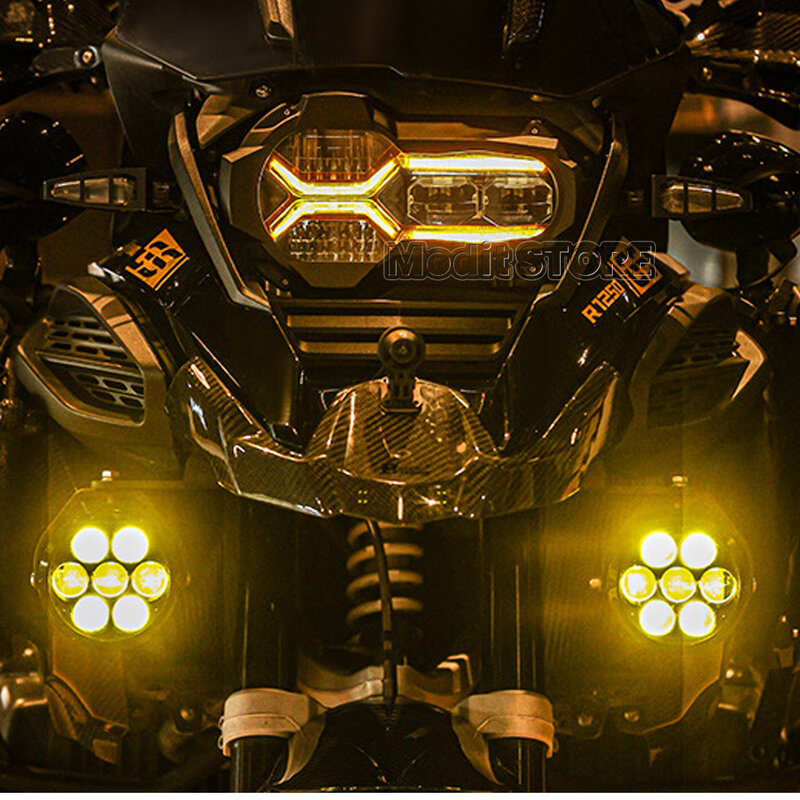 BMW,r1200gs,r1250gs,lcアドベンチャー,3色,蛍光カバー,2014-2024用のオートバイのヘッドライトプロテクター
