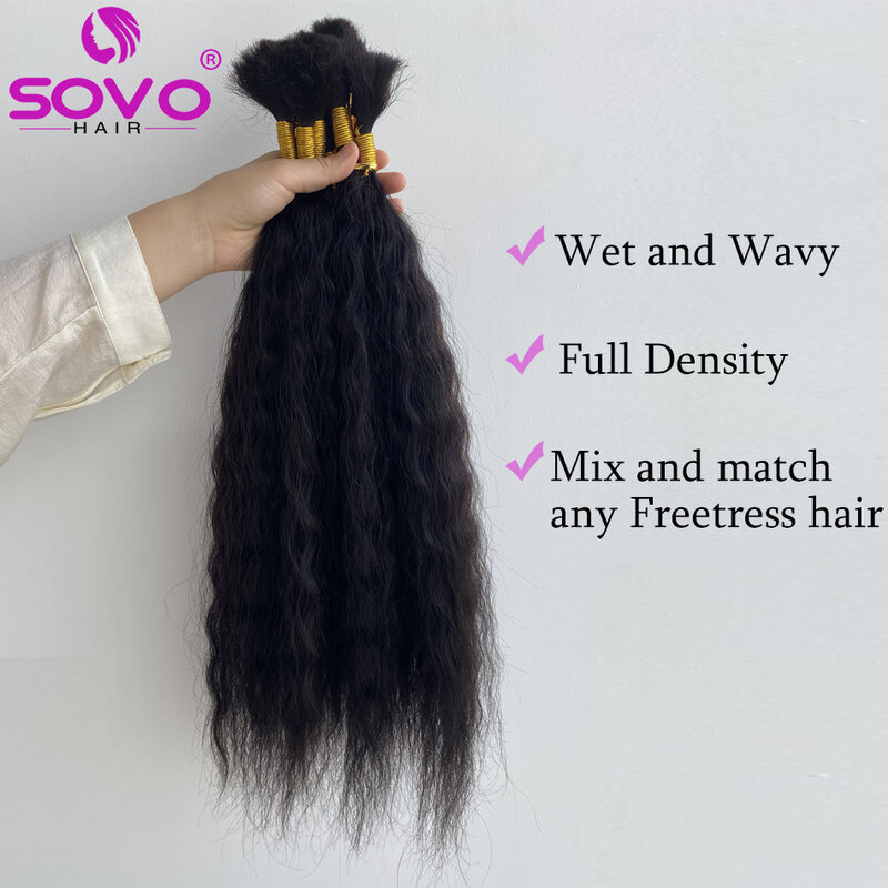 Bulk Hair Extensions Wet And Wavy Super Bulk Human Hair For Braiding No Weft 100% Remy Hair For Salon Supply 14-28 Inch