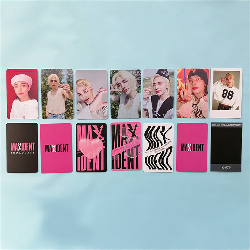 Cartes photo K-pop Stray Kids, nouvel album MAXIDENT Druo, cartes photo imprimées double face, GérGifts Han Hyunjin, 8 pièces/ensemble