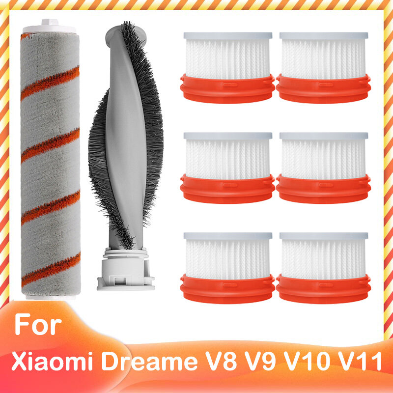 Compatibel met de draadloze stofzuiger Xiaomi Dreame V9 V10 V11 V8 V9B V9P XR - Hoofdborstel, HEPA-filter