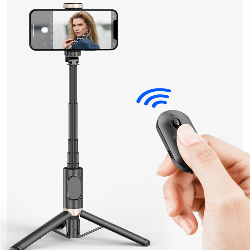 Roreta-Perche à selfie Bluetooth pliable sans fil, trépied avec obturateur, monopode, photographie en direct pour iPhone, nouveau, 2024