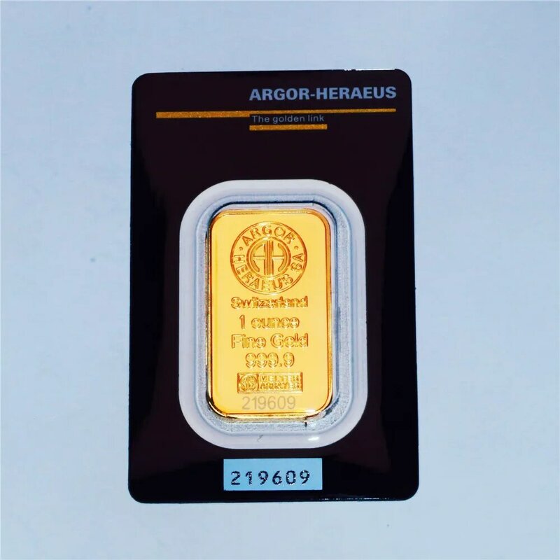 Argor-Hera192.- Lingot d'or plaqué or 24 carats, pièce commémorative, monnaie étrangère, cadeaux suisses, collection de lingots, 1 contemporains