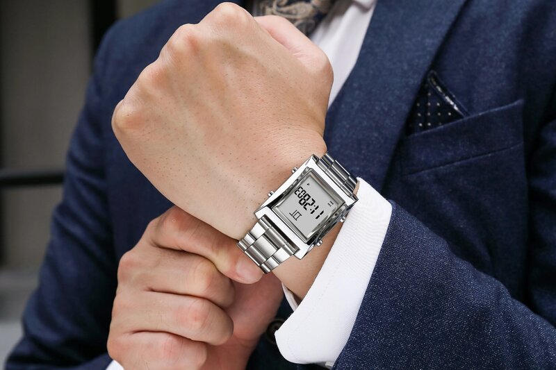 Montre-bracelet numérique étanche pour homme, montre-bracelet électronique, horloge masculine Shoous, zones me, alarme, nouvelle mode, 2023