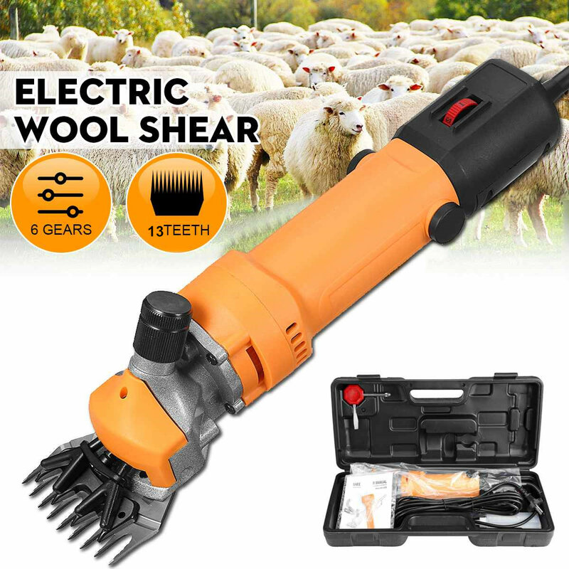 Esquiladora eléctrica para ovejas y cabras, herramienta de corte de lana, tijeras con caja, 13 dientes, 1200W, 6 velocidades, 220V