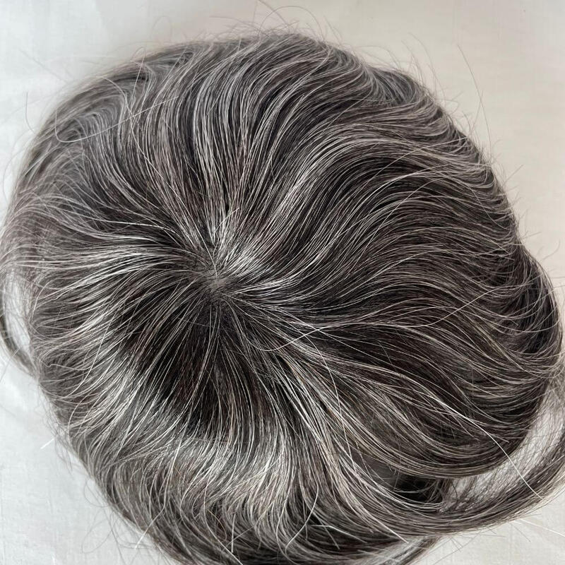 Pwigs1B40 Thin Skin PU Bald Spot European Hair Patches Toupee For Men 8cm X 8cm Hair Piece Glue On Hair Replacement System