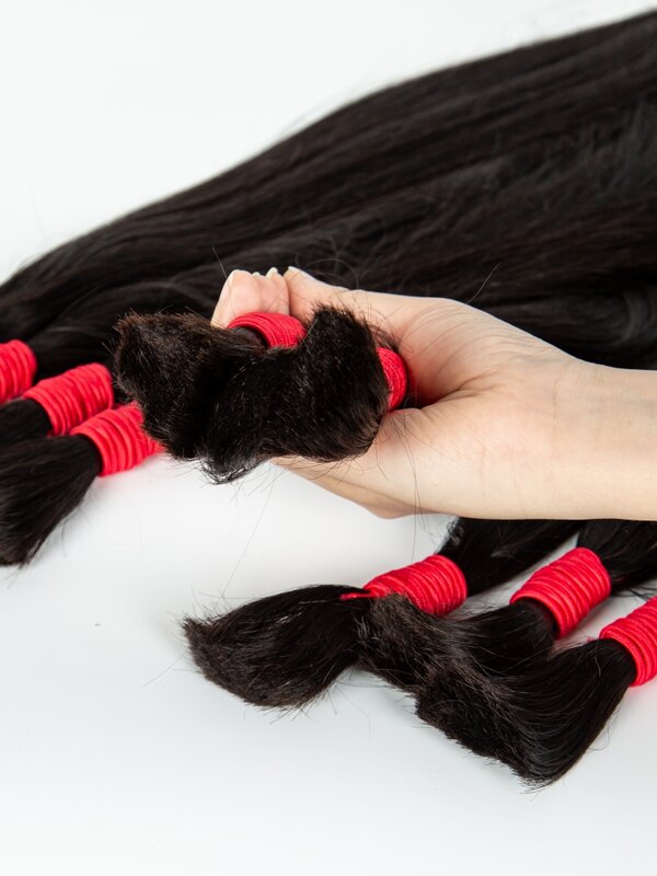 Extensiones de cabello humano rizado para trenzar, Cabello 100% Virgen sin trama, Color Natural, 26 y 28 pulgadas, trenzas bohemias