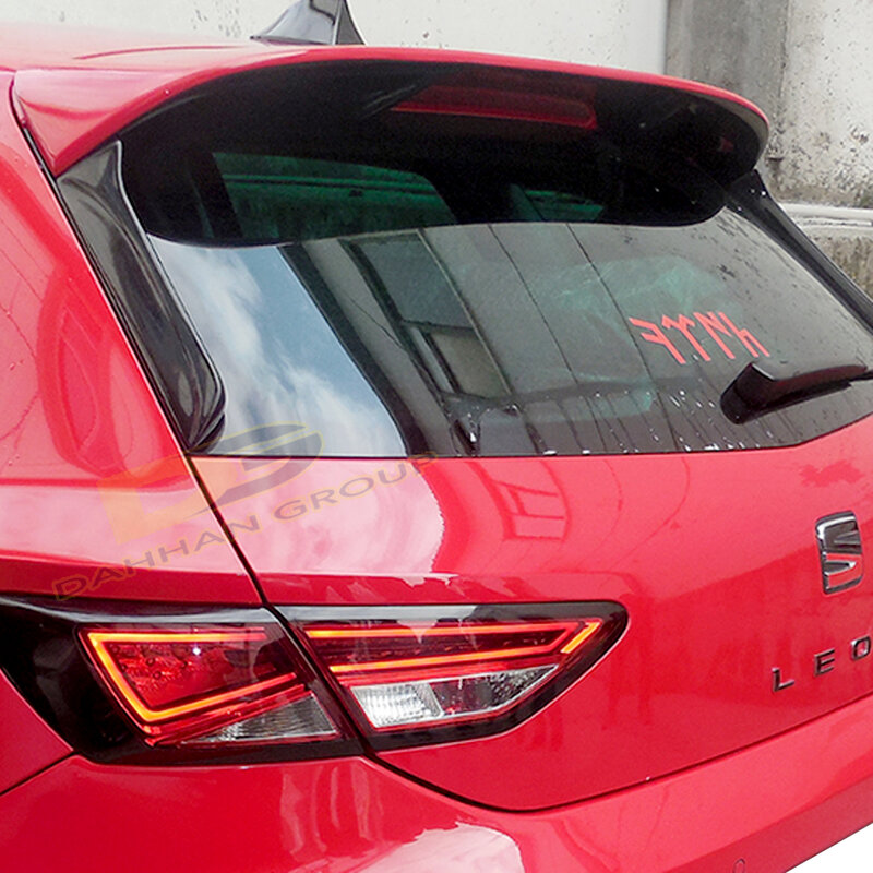 Alerón trasero estilo Seat Leon MK3 2012 - 2020 FR con extensiones laterales, Kit de plástico ABS de alta calidad, en bruto o pintado