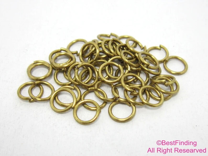 150 anéis de salto de bronze dos pces, anéis redondos do salto, 5x1mm 5x1.2mm 6x1mm 6x1.2mm 7x1mm 7x1.2mm, anéis abertos do salto, fazer jóias R1970