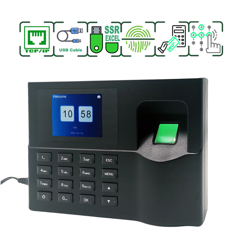 Tcp/Ip система учета времени со сканером отпечатков пальцев, часовой регистратор, устройство управления работой работника, электронная машина