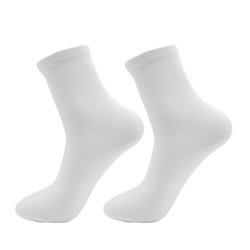 Calcetines de algodón para hombre y mujer, medias suaves y transpirables, antibacterianas, de negocios, Color puro, 5 pares