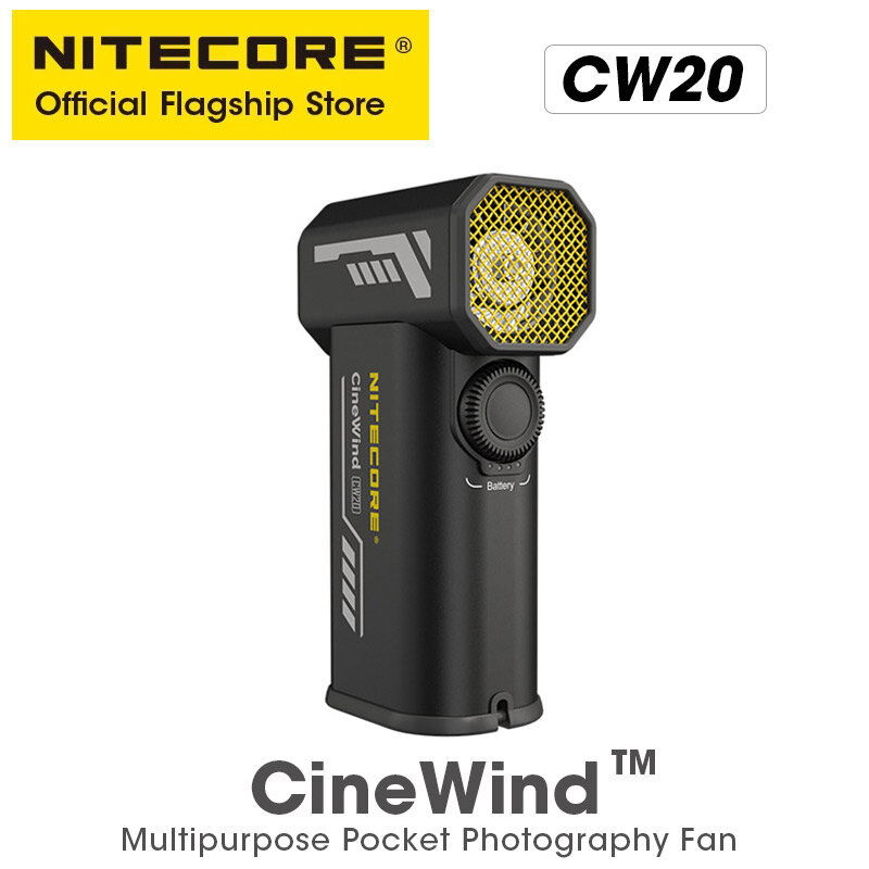 Многоцелевой Карманный фотовентилятор NITECORE CW20, электрический портативный вентилятор, бесступенчатый вентилятор для Canon Sony, короткое видео, для кемпинга