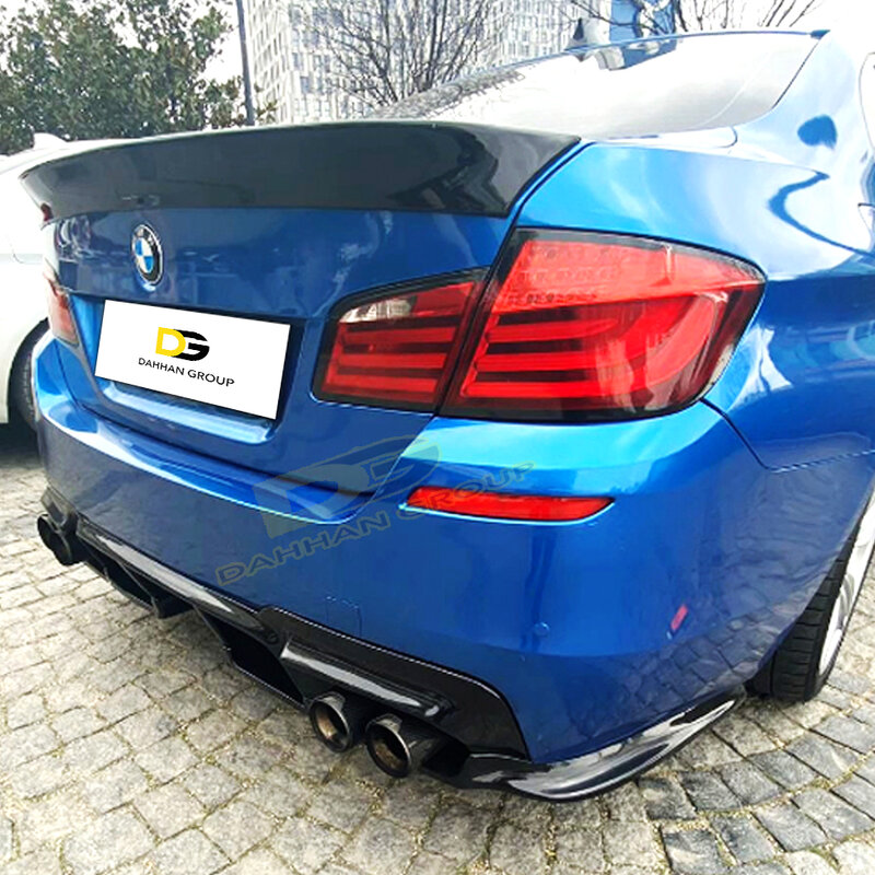 BMW 5 Serie F10 2010 - 2017 Vorsteiner Stil Hinten Diffusor Spoiler Flügel und Hinten Seite Klappen Kunststoff Klavier Glanz schwarz M5 Kit