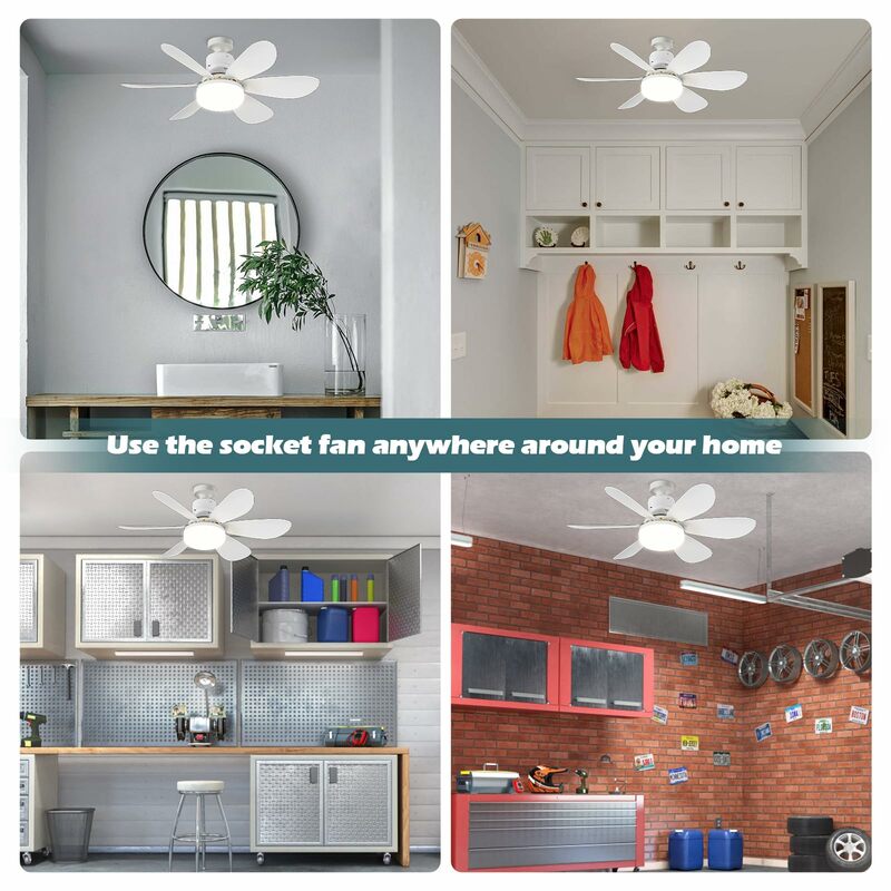 20.5-inch 40W ceiling fan with remote control LED light fan E27 base, intelligent silent ceiling fan for bedroom and living room