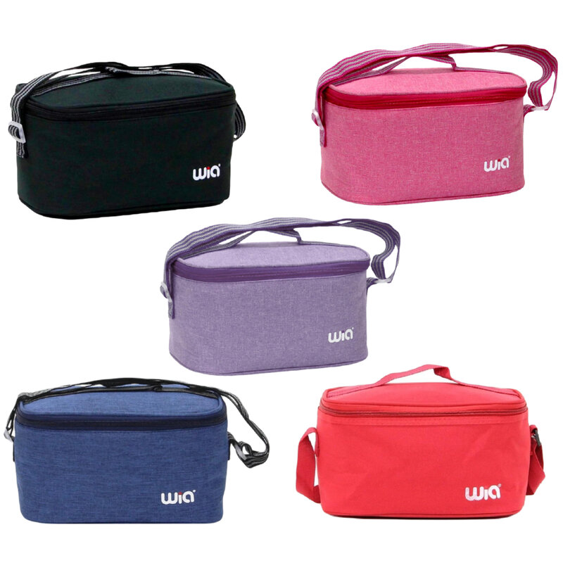 Wia Isolado Lunch Bag, compartimento zipado, mantém as temperaturas dos alimentos, estável facilmente transportar com alça e alça de ombro, facilmente transportar