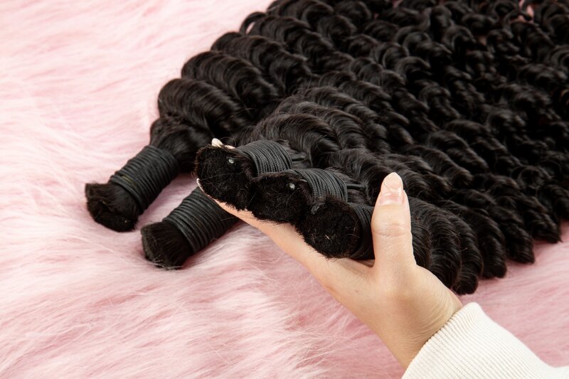 26 28Inches Deep Wave Bulk Human Hair For Braiding No Weft 100% Virgin Hair Curly Extensions For Women Boho Braids Natural Color