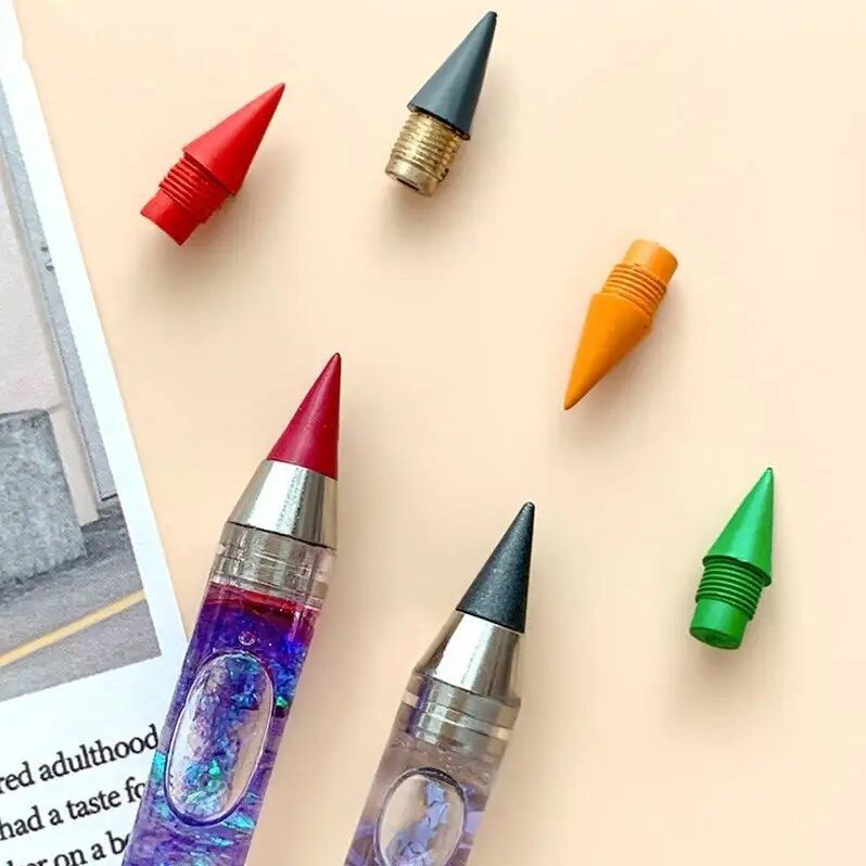 Crayon d'écriture illimité sans encre, stylo de sable à flux de vent, technologie noire, sans affûtage des crayons, fournitures de peinture, papeterie, 1 pièce