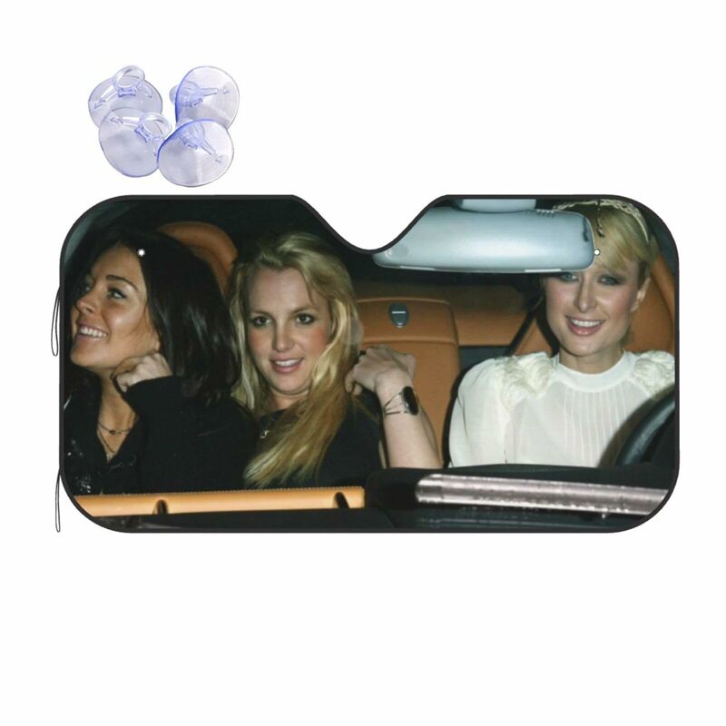 Lindsay Lohan Britney Speere Paris Hilton Windschutz scheibe Sonnenschutz Auto Sonnenschutz für vorne faltbare Visiers chutz blockiert UV-Strahlen