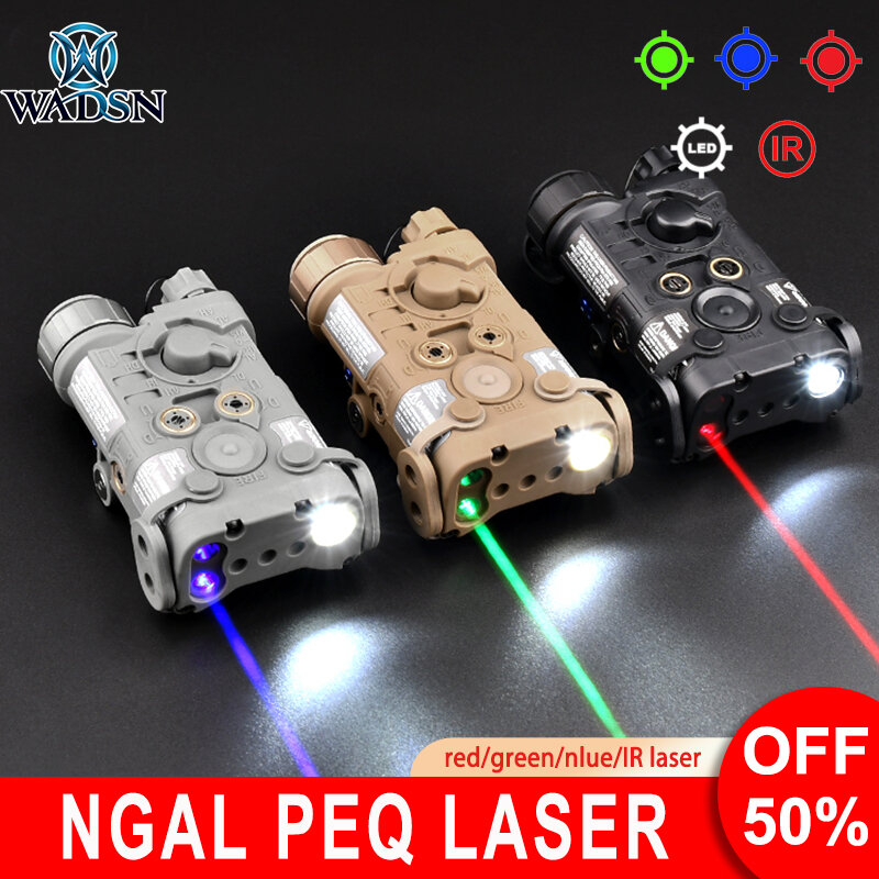 WADSN-전술 NGAL 레드 레이저 시력 IR 포인터 스트로브 LED 라이트, 에어소프트 토치 PEQ15 레이저 DBAL A2 야외 사냥 손전등
