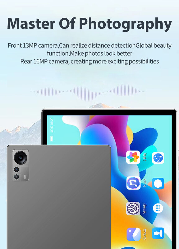 Tablet 5G 2023 inci Android 11.6, Phablet MTK6797 16GB RAM 1TB ROM Tablet PC kamera ganda kartu sim ganda Wifi Tipe c 4G 11.0