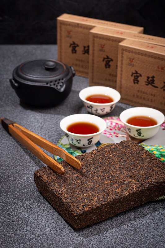 ТОП Шу пуэр Юньнань Гун Тин дворцовый императорский королевский высшая категория чёрный пу эр китайский чай кирпич 250г